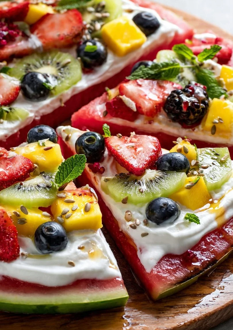 Watermelon Pizza with Coconut Yogurt