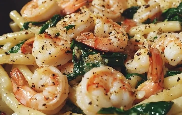 Weeknight Lemon Spinach Shrimp Pasta