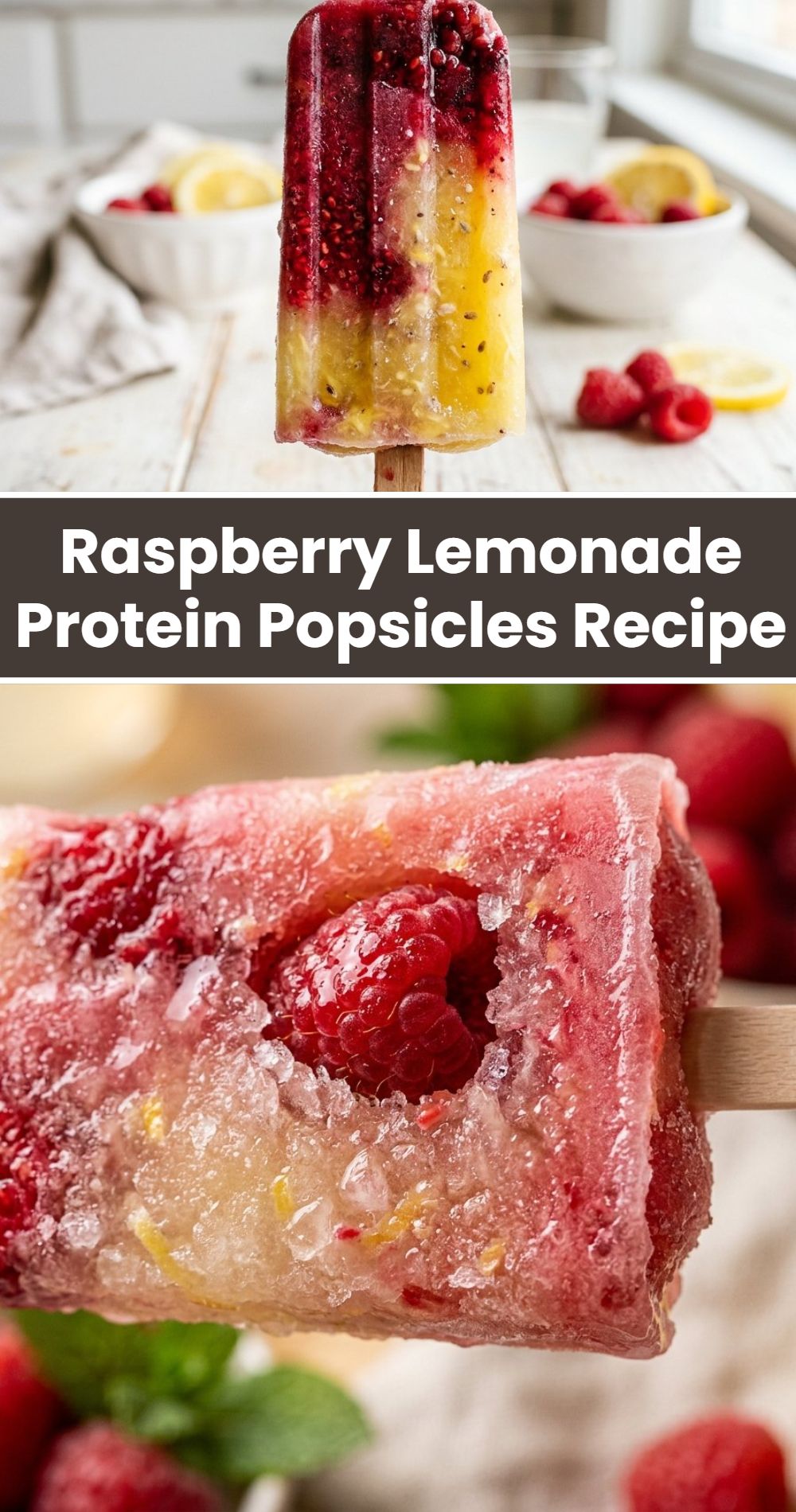 Raspberry Lemonade Protein Popsicles Recipe