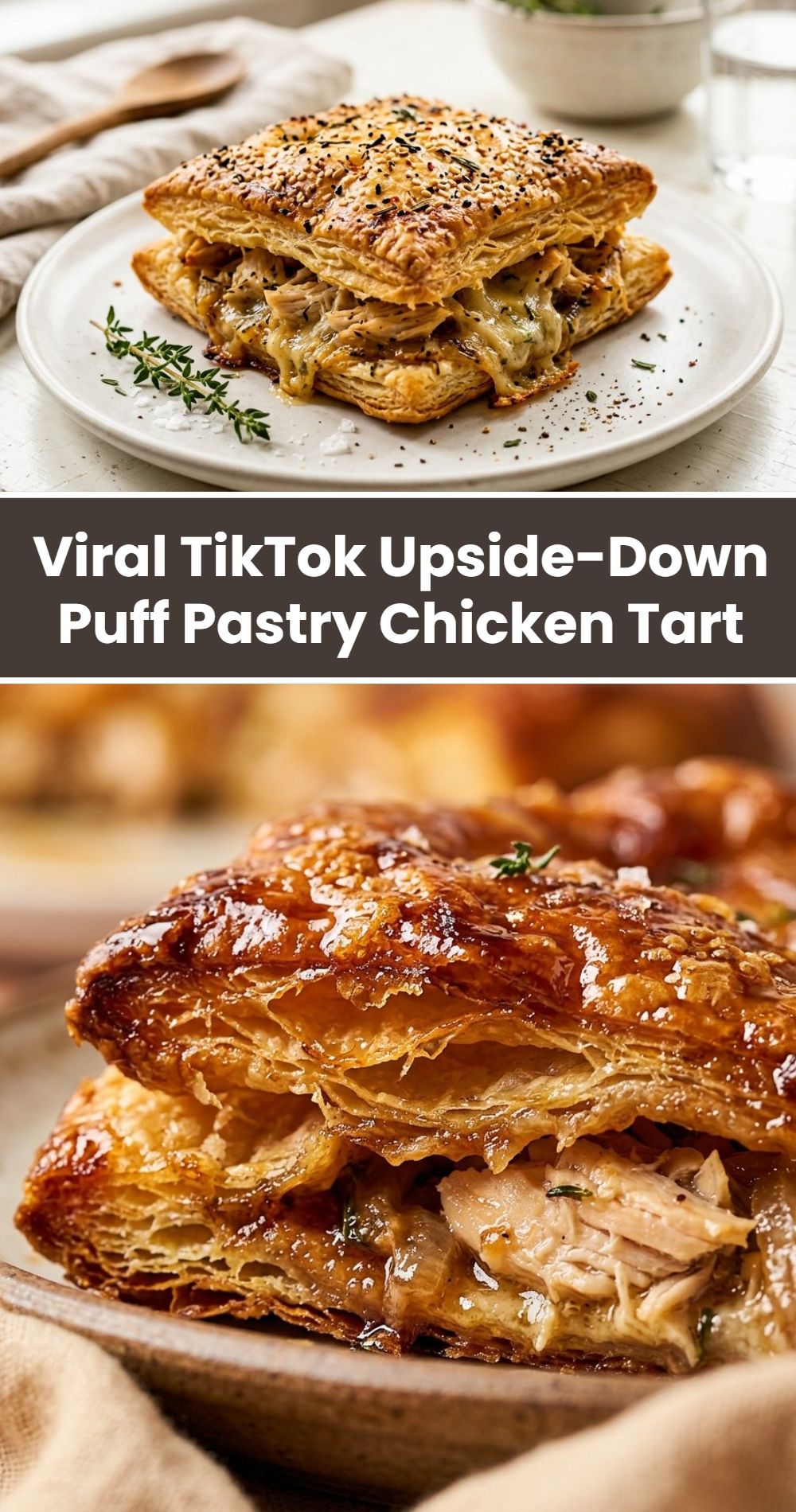Viral Tiktok Upside Down Puff Pastry Chicken Tart