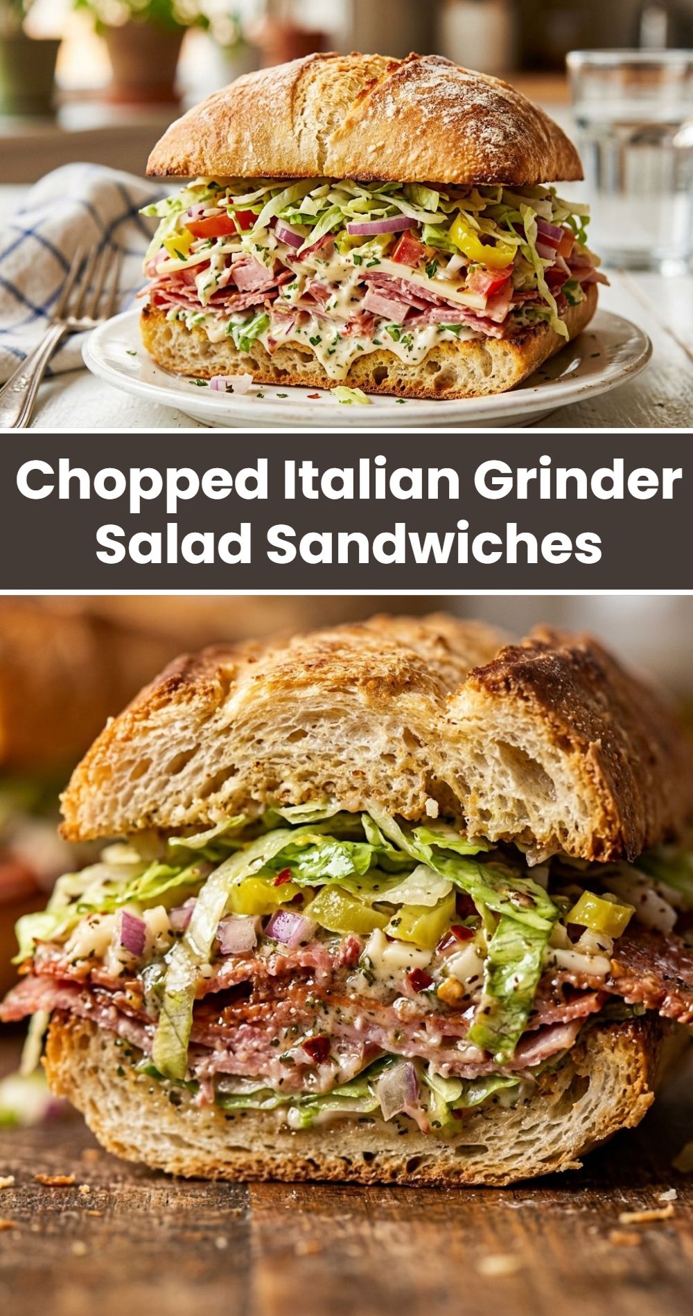 Chopped Italian Grinder Salad Sandwiches