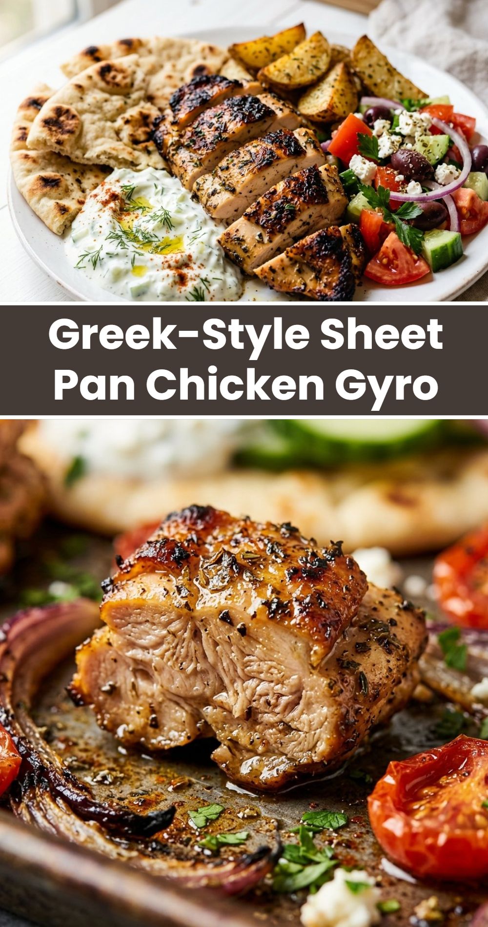 Greek Style Sheet Pan Chicken Gyro