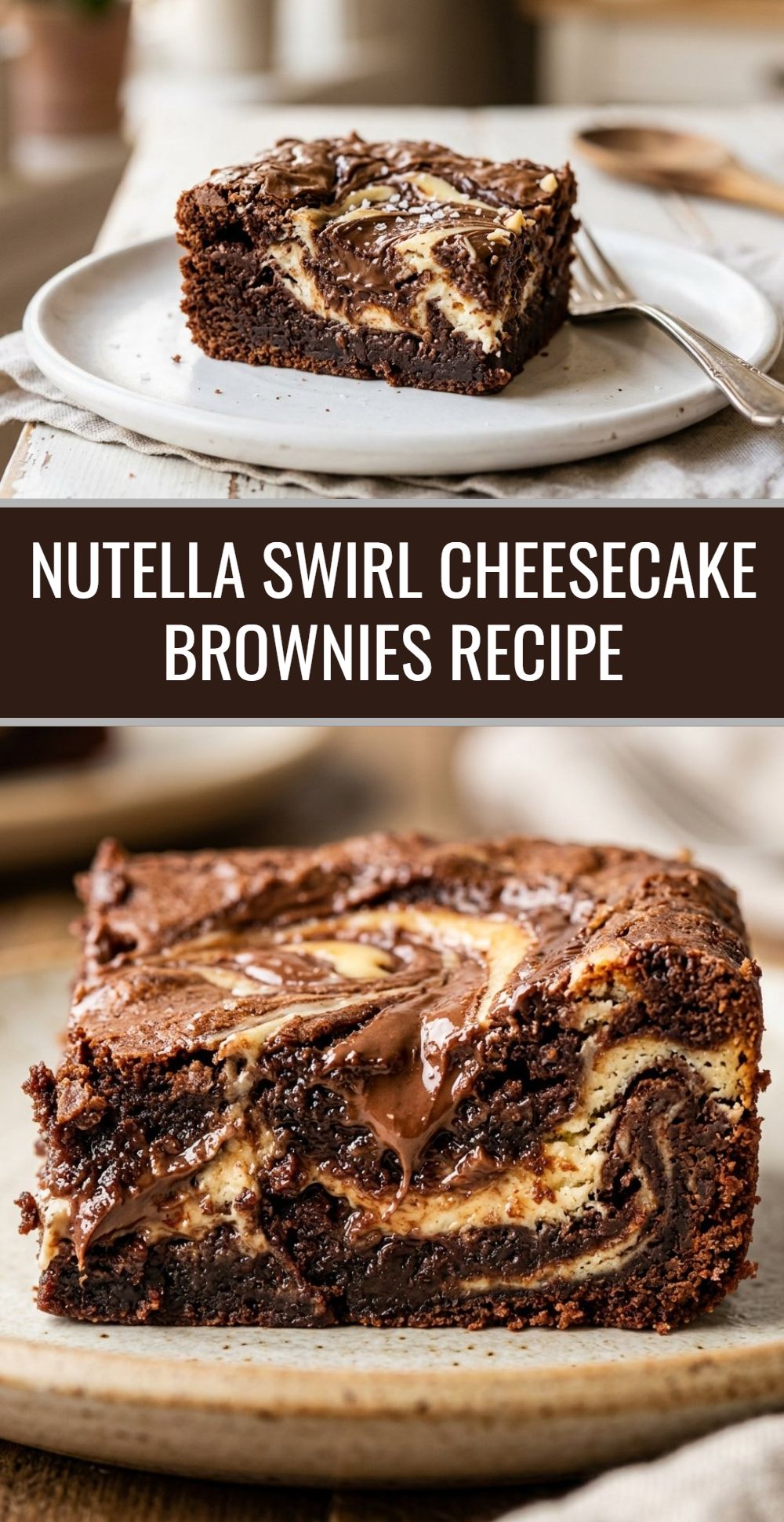 Nutella Swirl Cheesecake Brownies Recipe