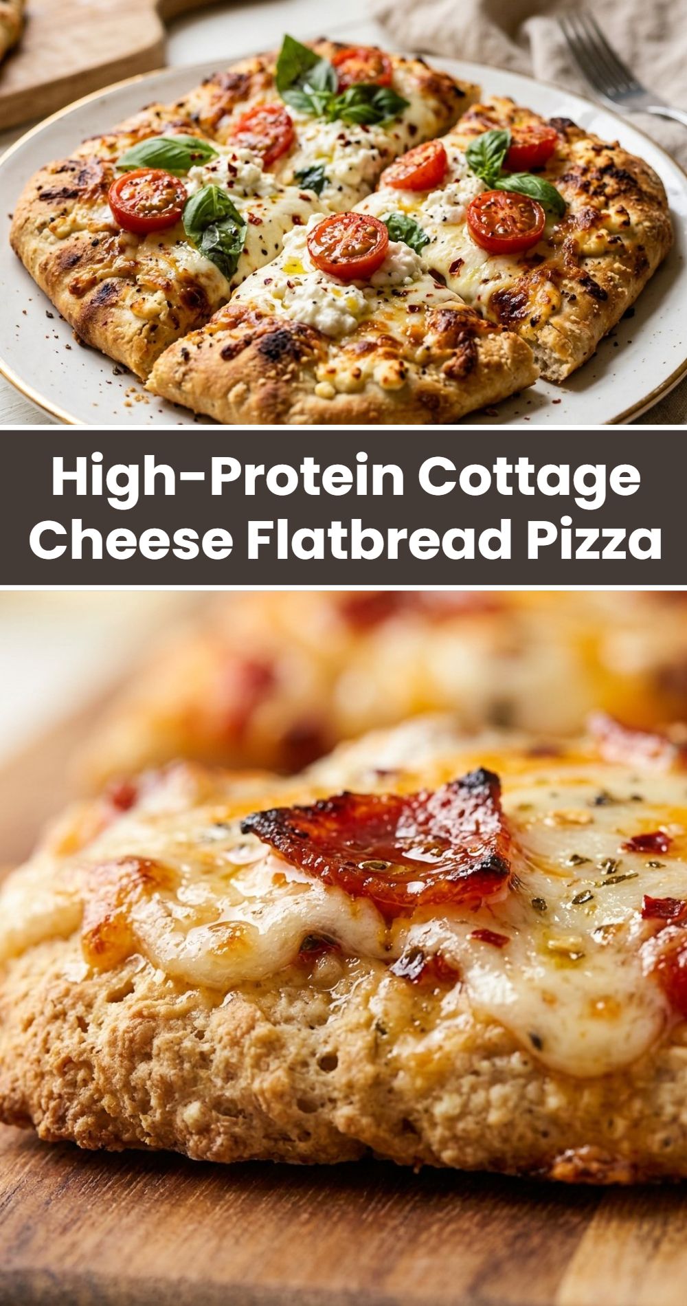 High Protein Cottage Cheese Flatbread Pizza