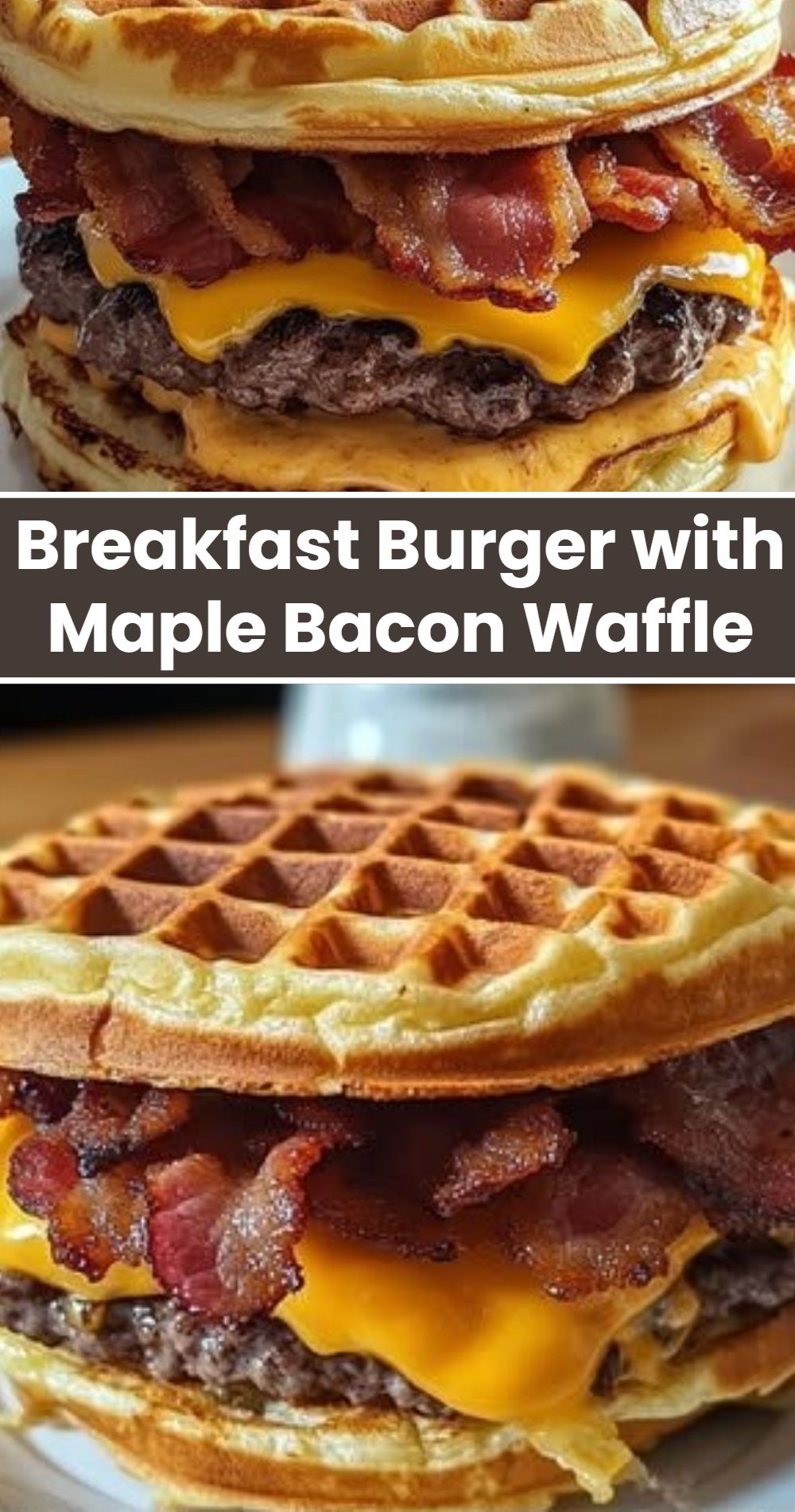 Breakfast Burger Maple Bacon Waffle