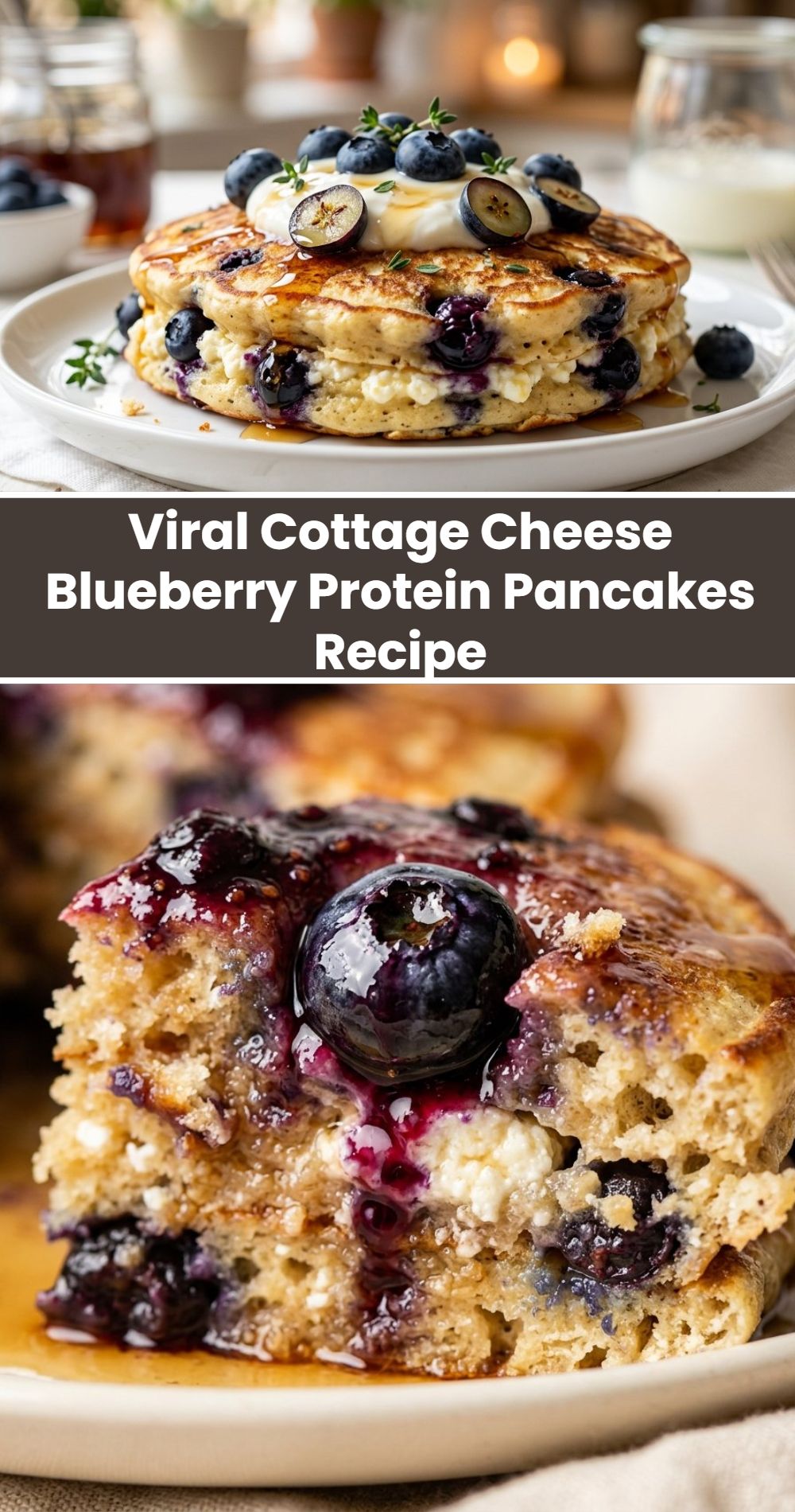 Viral Cottage Cheese Blueberry Protein Pancakes Recipe