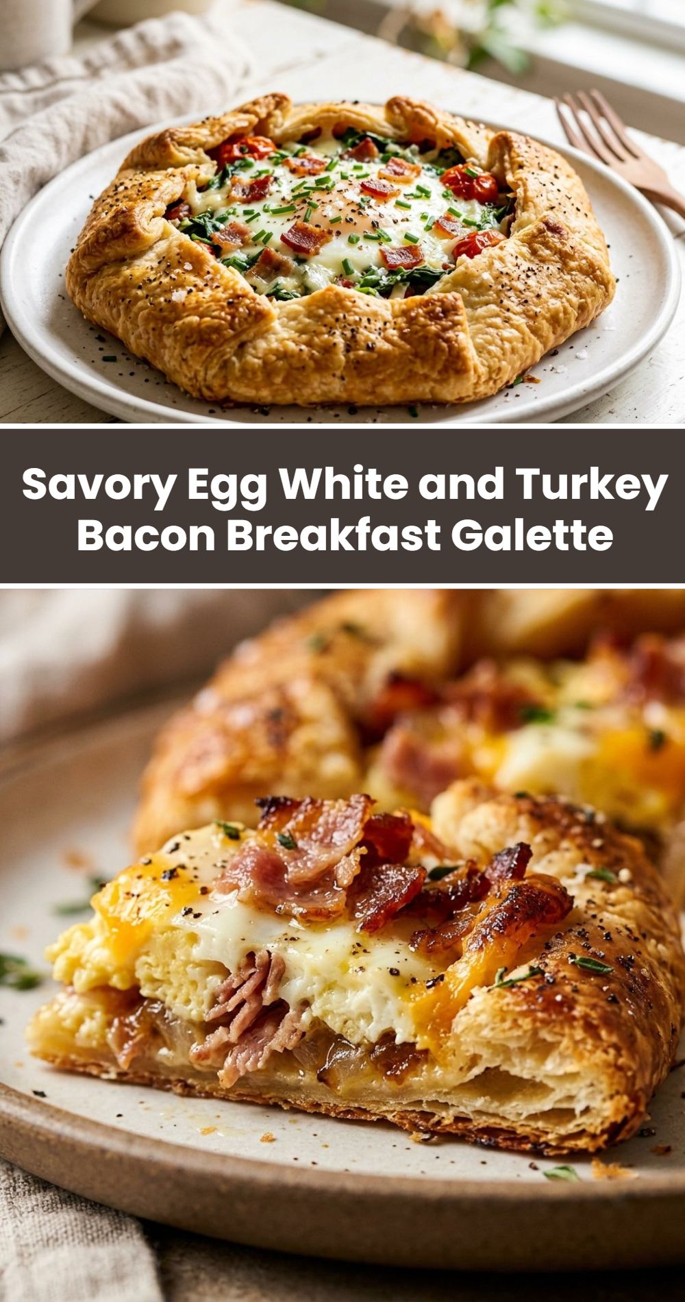 Savory Egg White Turkey Bacon Galette