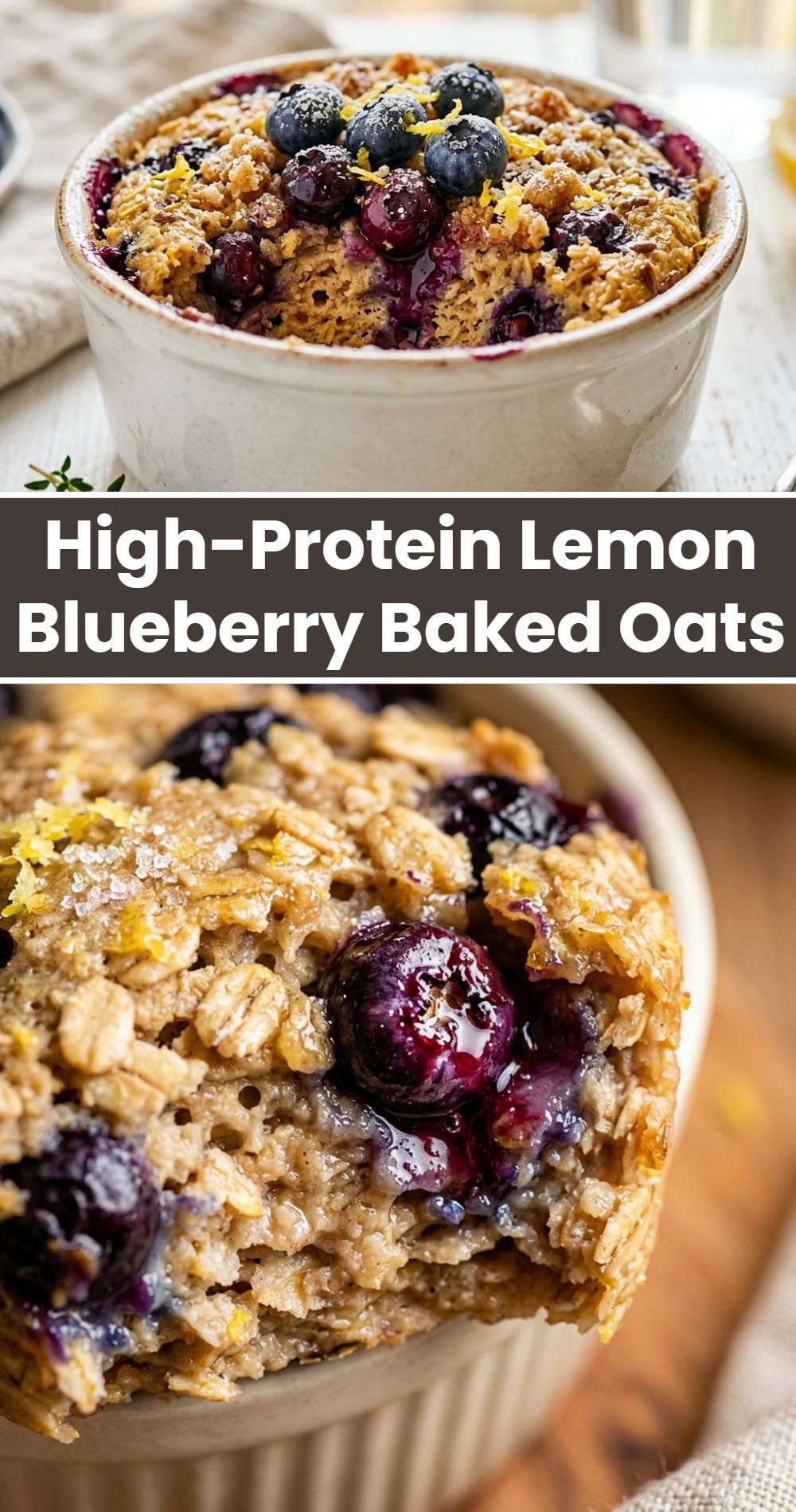 High Protein Lemon Blueberry Baked Oats