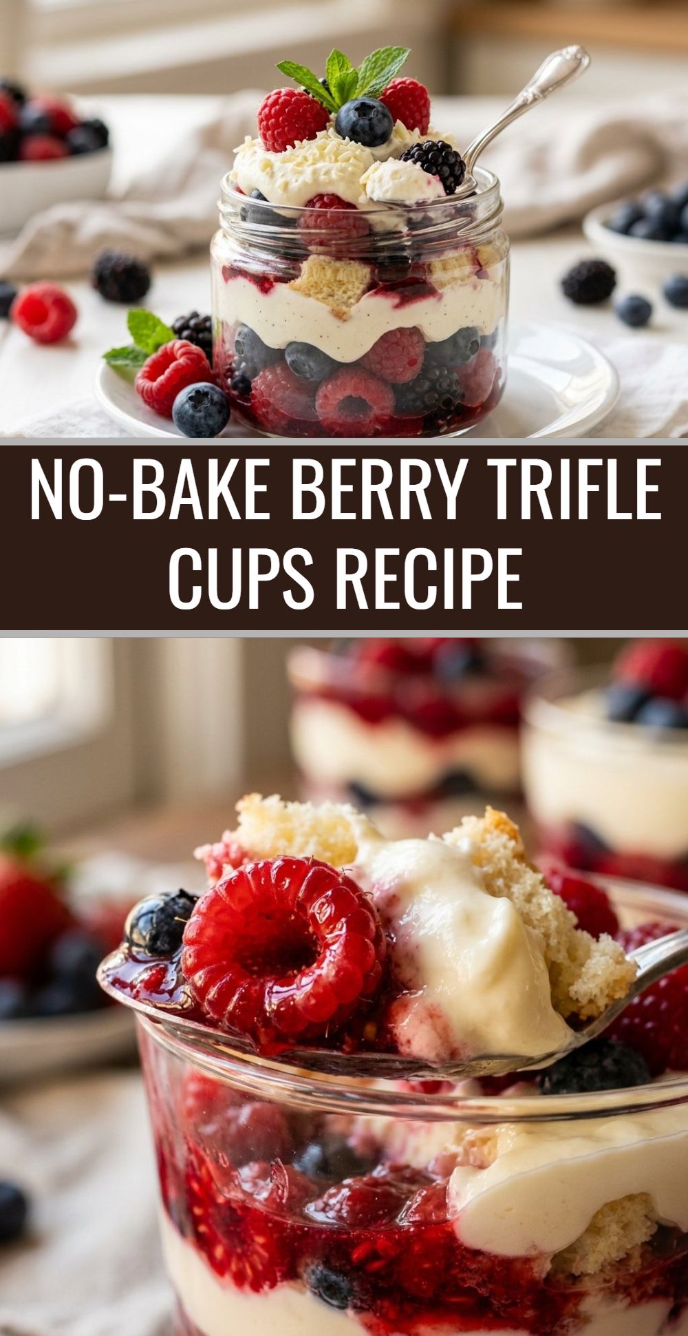 No Bake Berry Trifle Cups Recipe