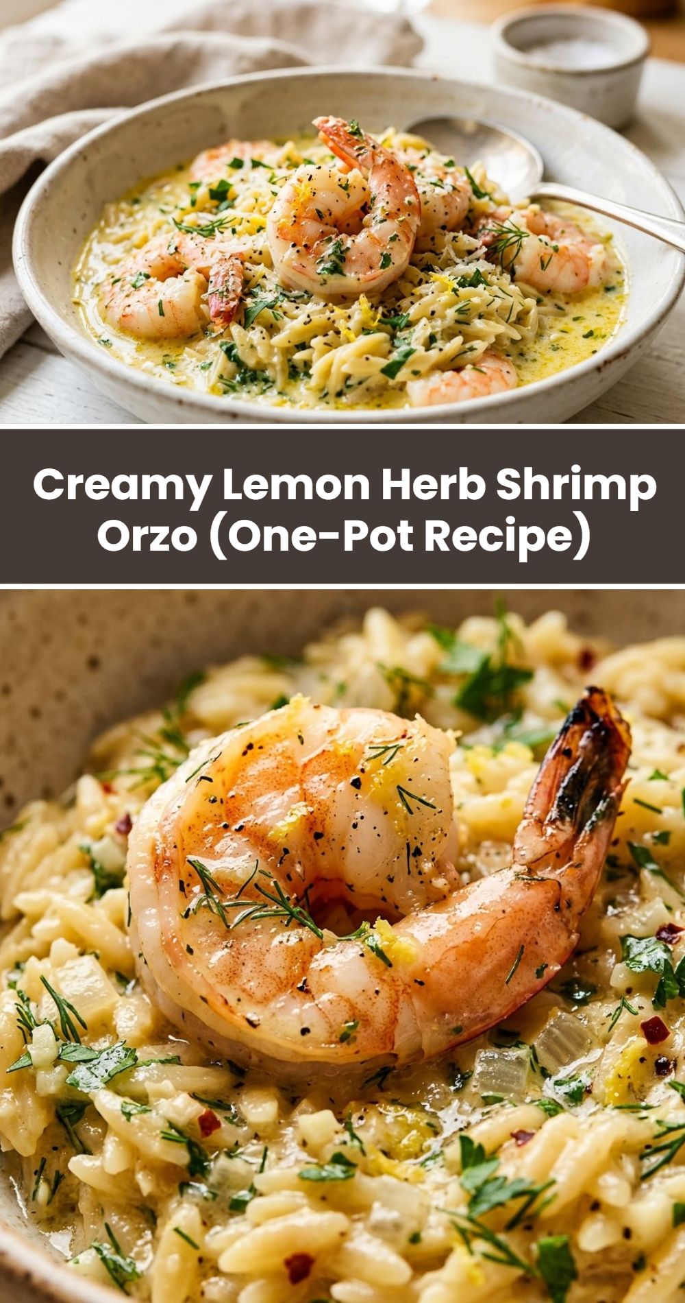 Creamy Lemon Herb Shrimp Orzo One Pot Recipe