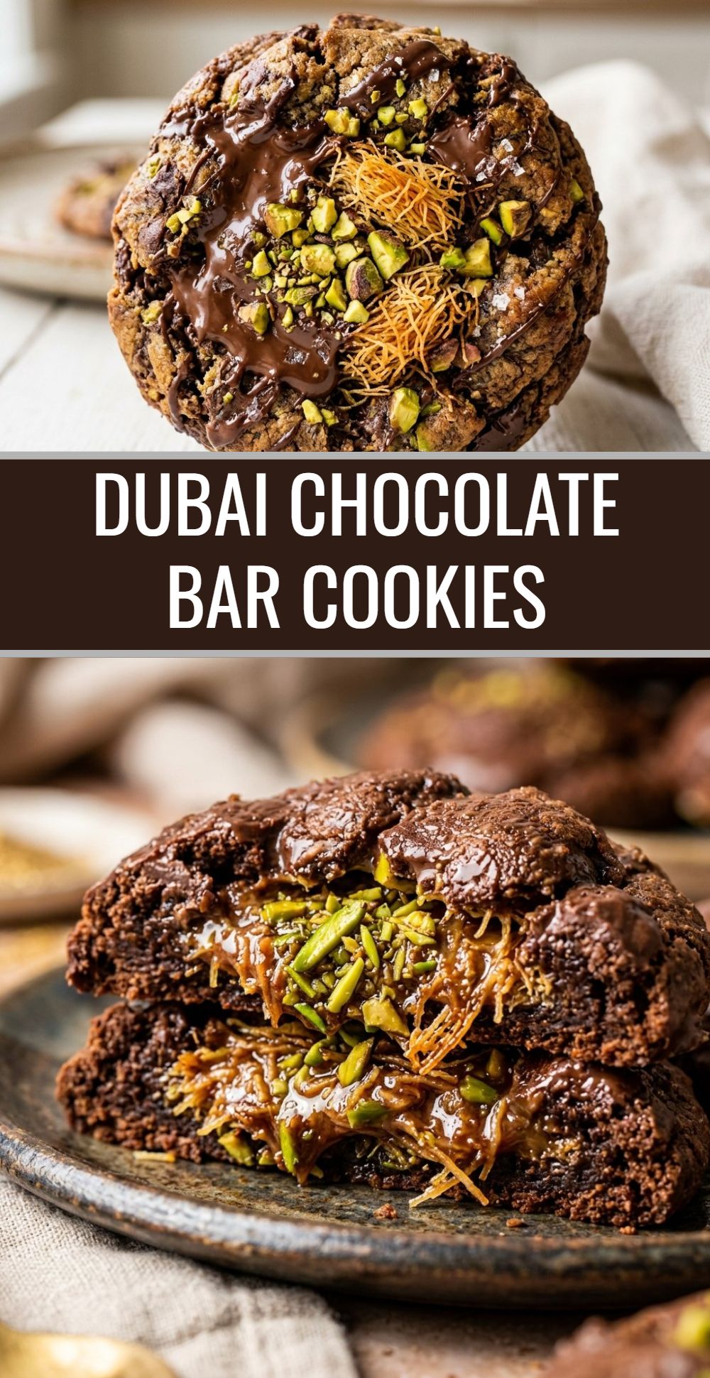 Dubai Chocolate Bar Cookies