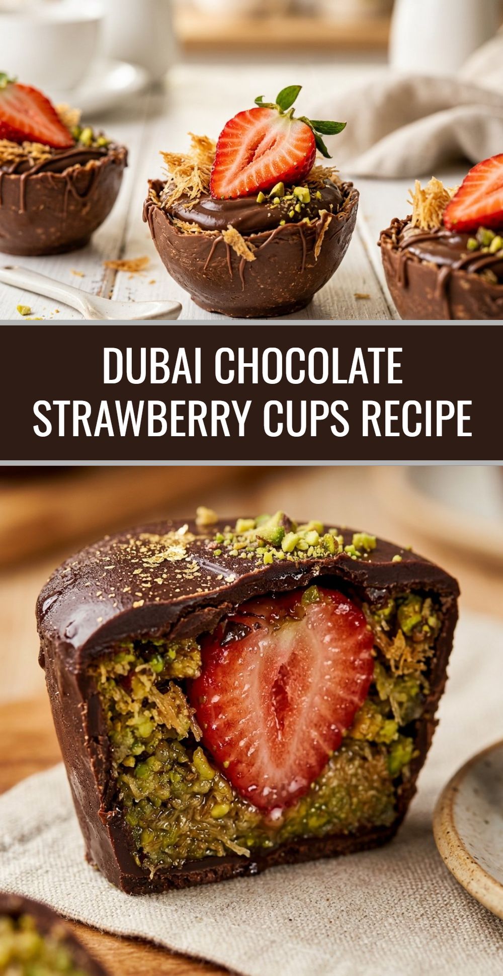 Dubai Chocolate Strawberry Cups Recipe