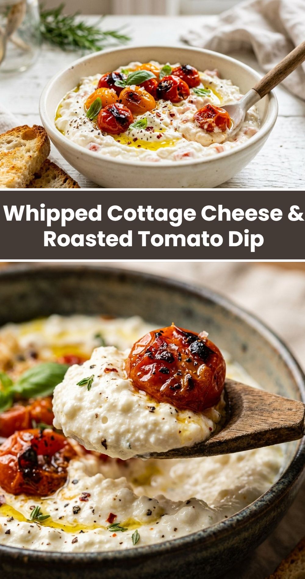 Whipped Cottage Cheese Roasted Tomato Dip