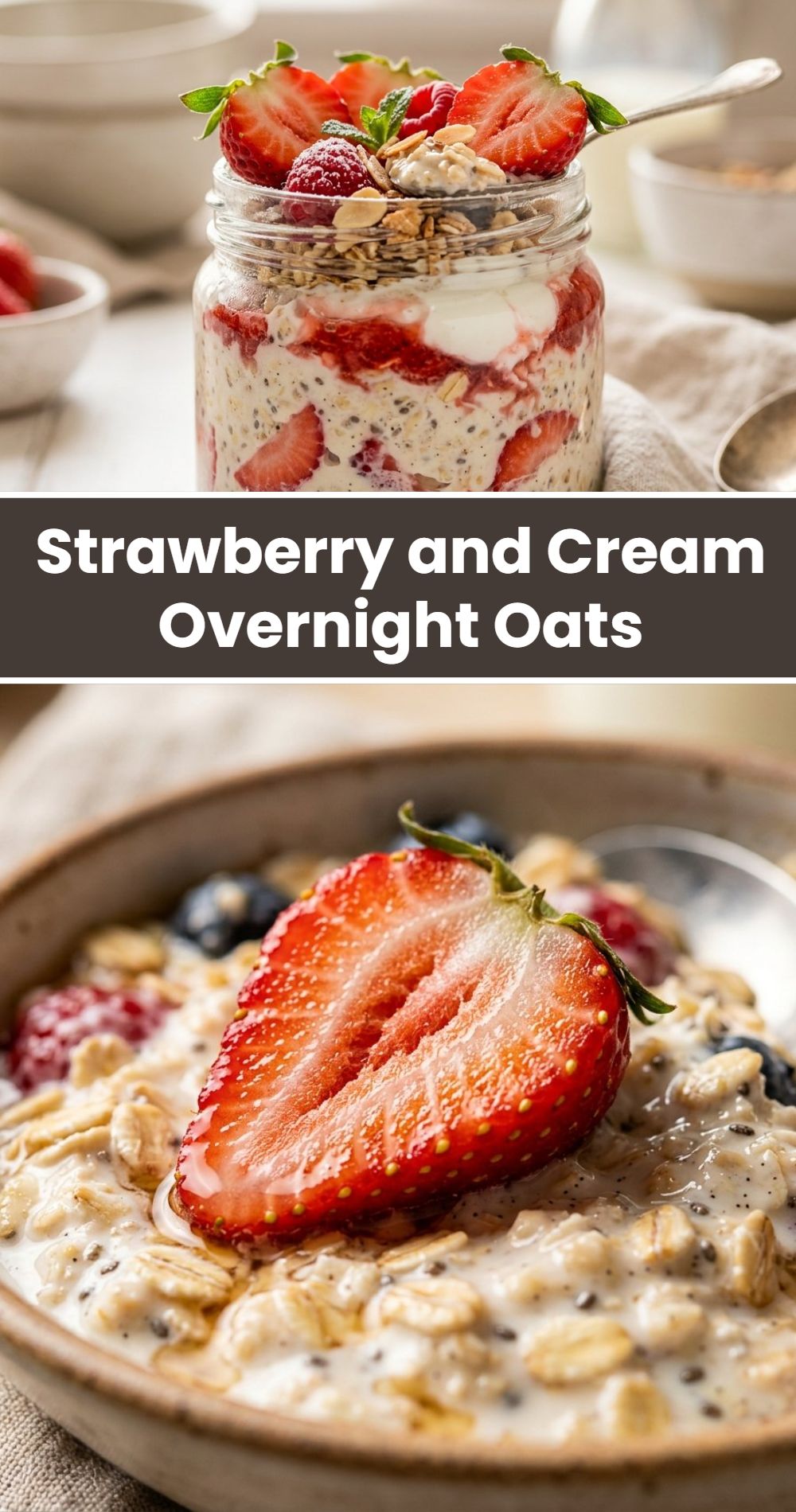 Strawberry Cream Overnight Oats