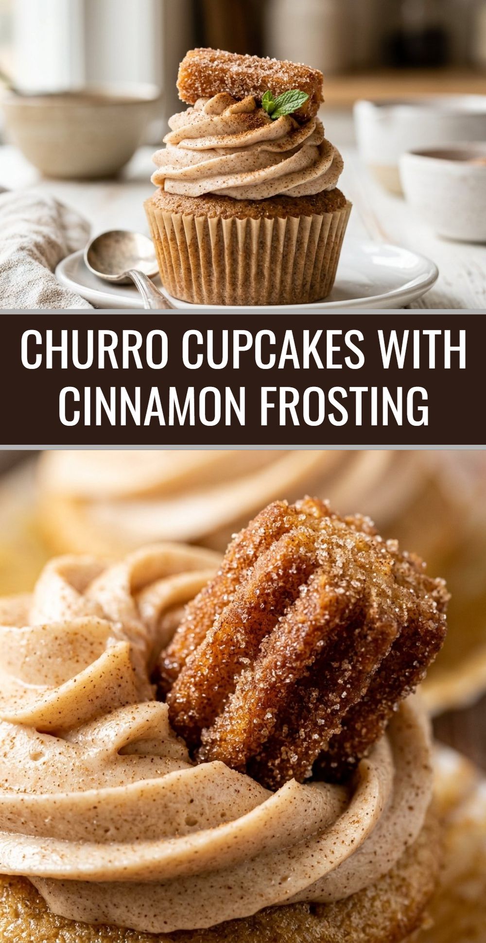 Churro Cupcakes With Cinnamon Frosting