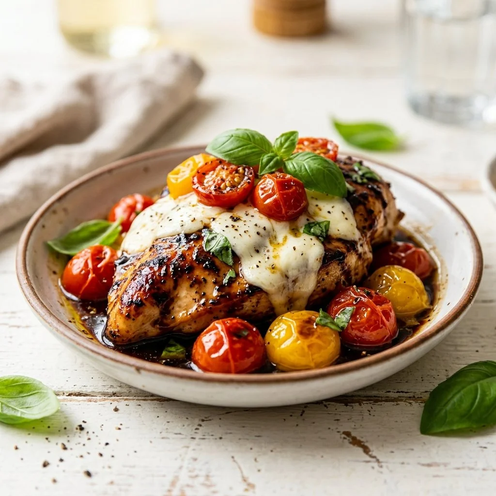 Balsamic Chicken with Tomatoes and Mozzarella Recipe