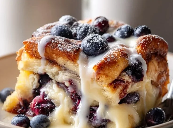 Blueberry Cinnamon Roll Casserole