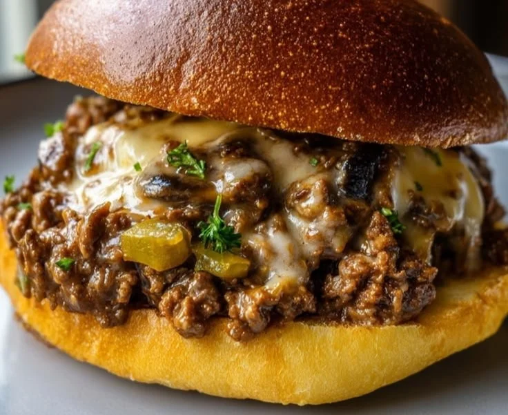 Cheesy Beef and Pepper Burgers