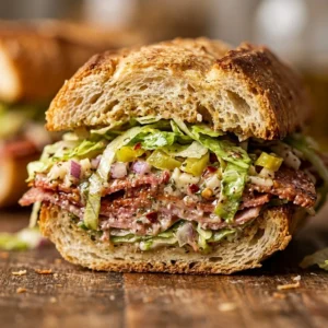 Chopped Italian Grinder Salad Sandwiches with fresh ingredients and vibrant colors.