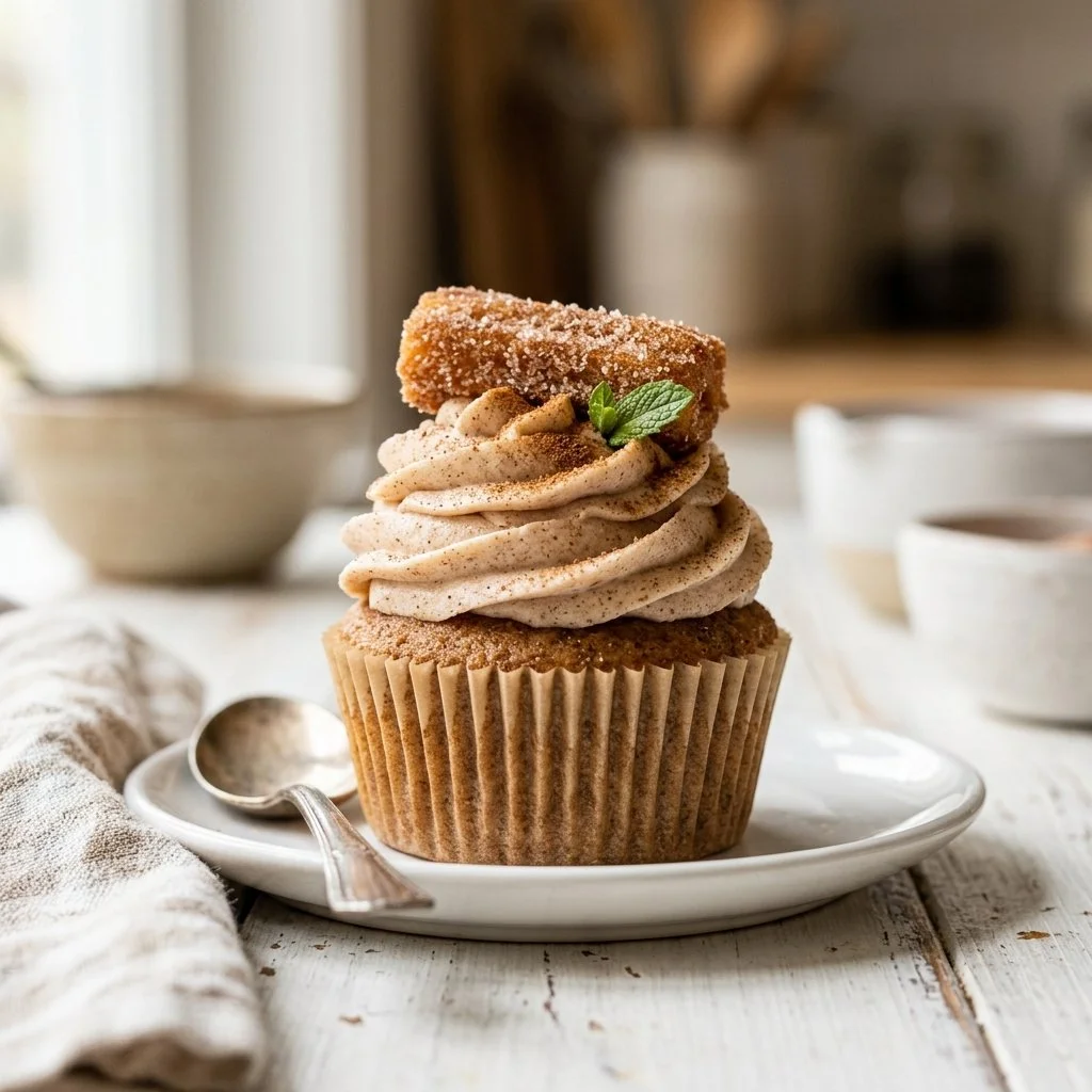 Churro Cupcakes with Cinnamon Frosting