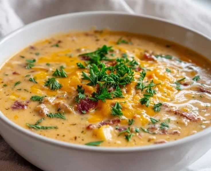 Creamy Beef and Bacon Potato Soup