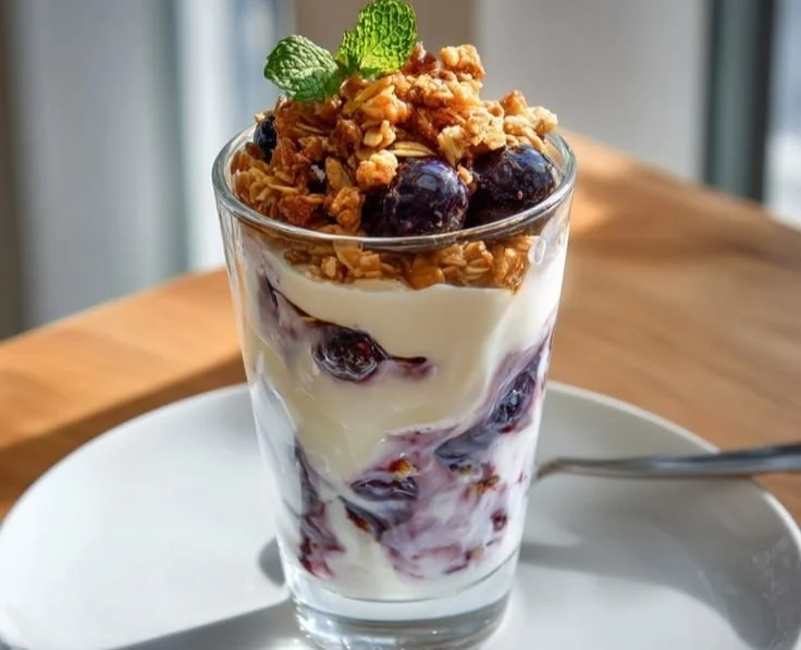 Creamy Mulberry Vanilla Yogurt Parfait