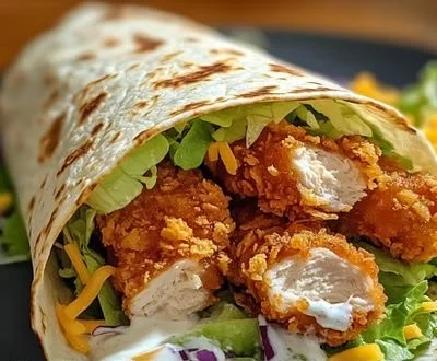 Crispy Ranch Chicken Snack Wrap featuring tender chicken and ranch flavors