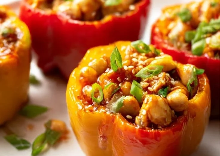 Dragon Chicken Stuffed Bell Peppers