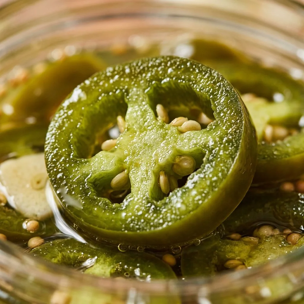 Homemade easy pickled jalapeños in a jar