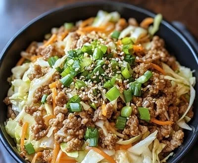 Delicious Egg Roll in a Bowl recipe with colorful ingredients and flavors