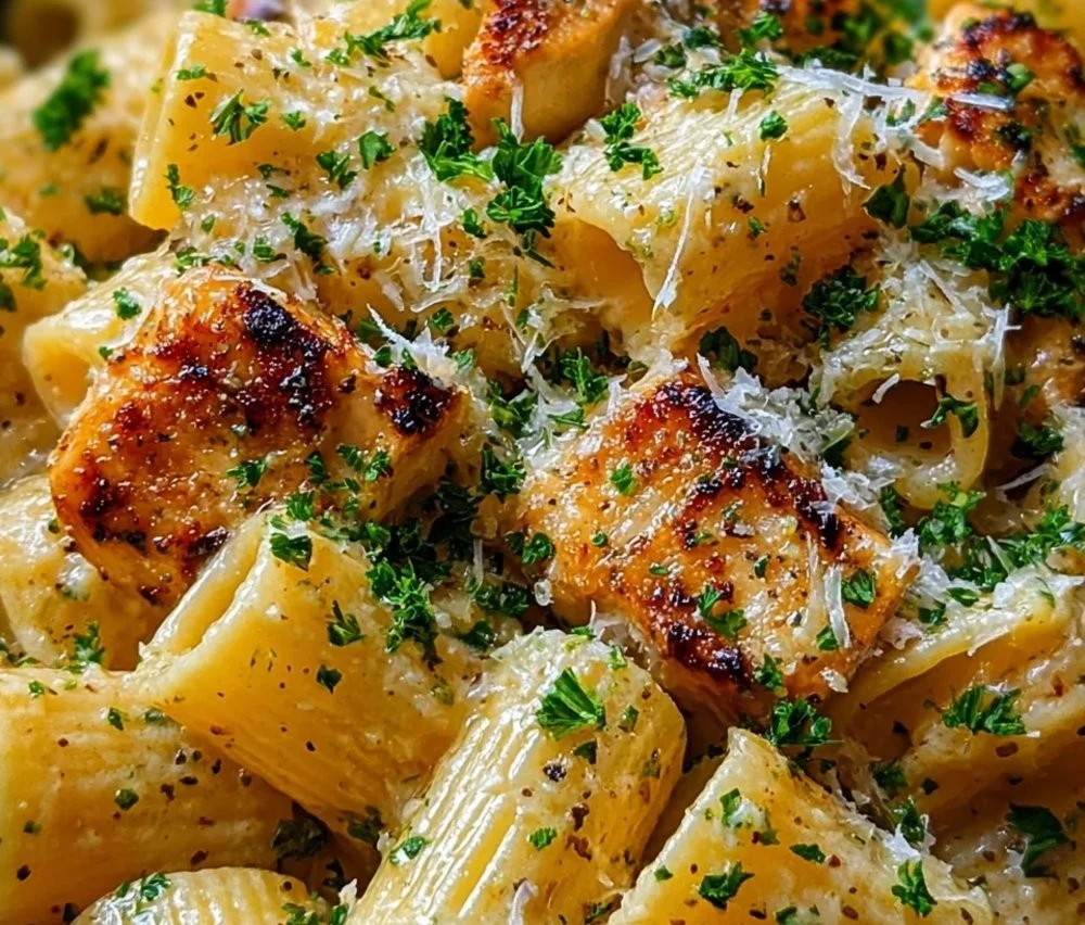 Garlic Butter Chicken With Rigatoni And Parmesan