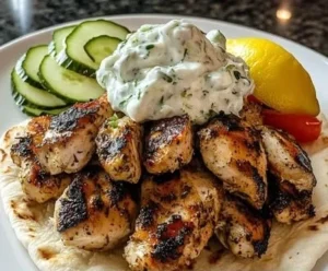 Delicious Greek Chicken Gyros served with fresh toppings and pita bread