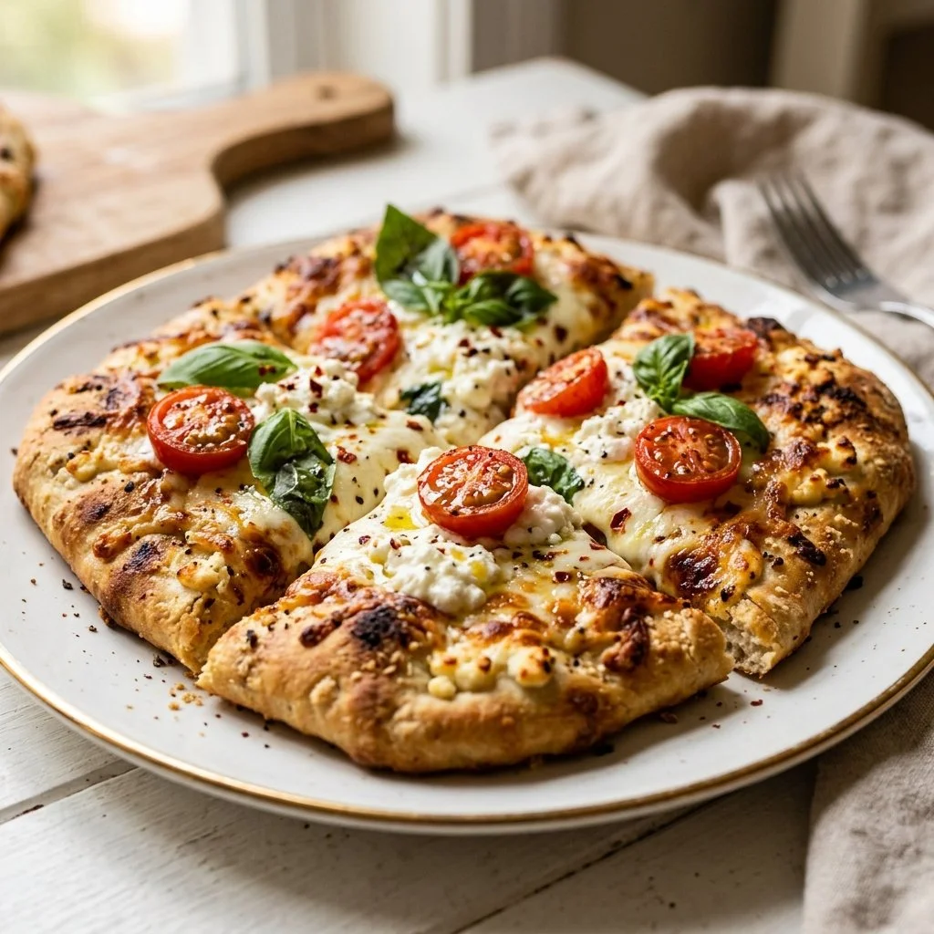 High-Protein Cottage Cheese Flatbread Pizza