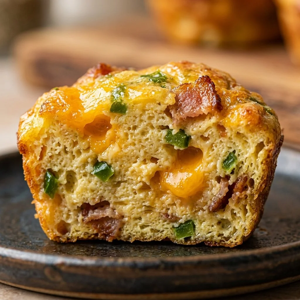 High-Protein Jalapeño Popper Egg Muffins on a plate