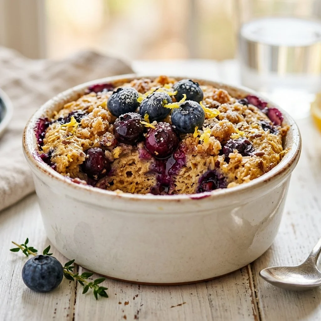 High-Protein Lemon Blueberry Baked Oats