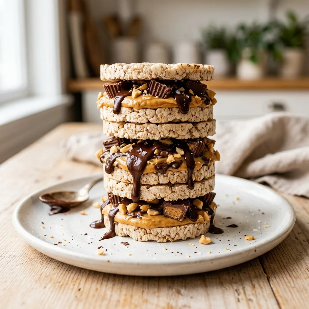 High-Protein Peanut Butter Cup Rice Cake Sliders