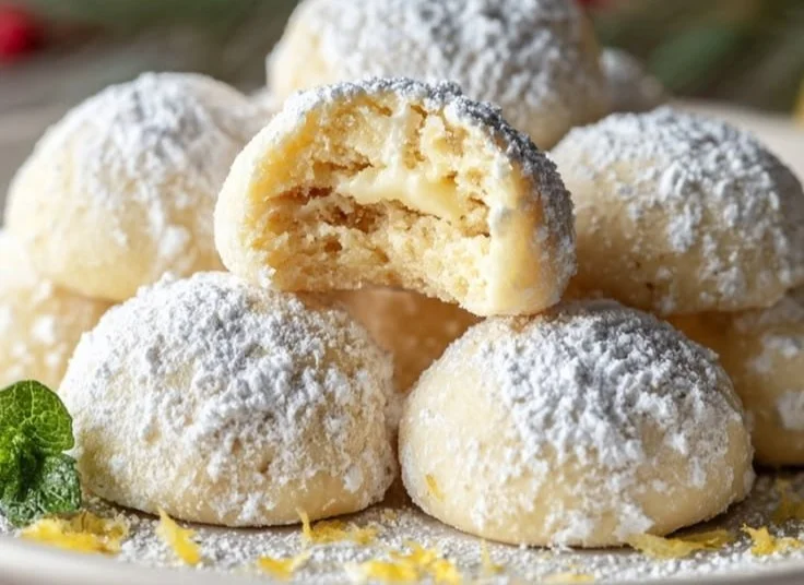 Lemon Cream Snowball Cookies