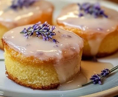 Mini Lemon Cakes with Lavender Glaze
