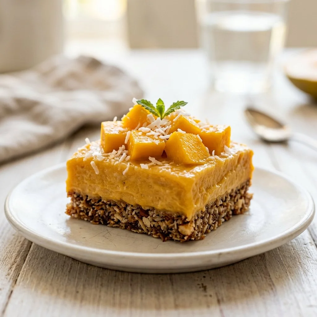 No-Bake Mango Coconut Bars Recipe