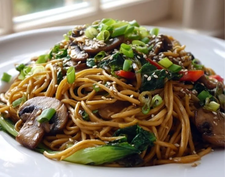 Garlic Mushroom Chow Mein