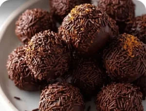 Delicious Orange Chocolate Truffles decorated for Christmas