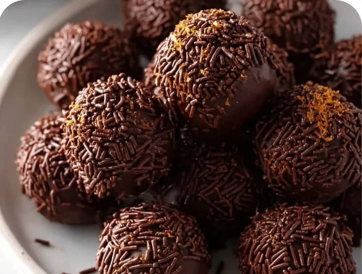Delicious Orange Chocolate Truffles decorated for Christmas