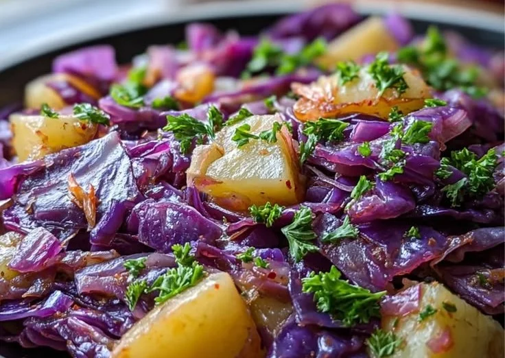 Red Cabbage and Potato Skillet