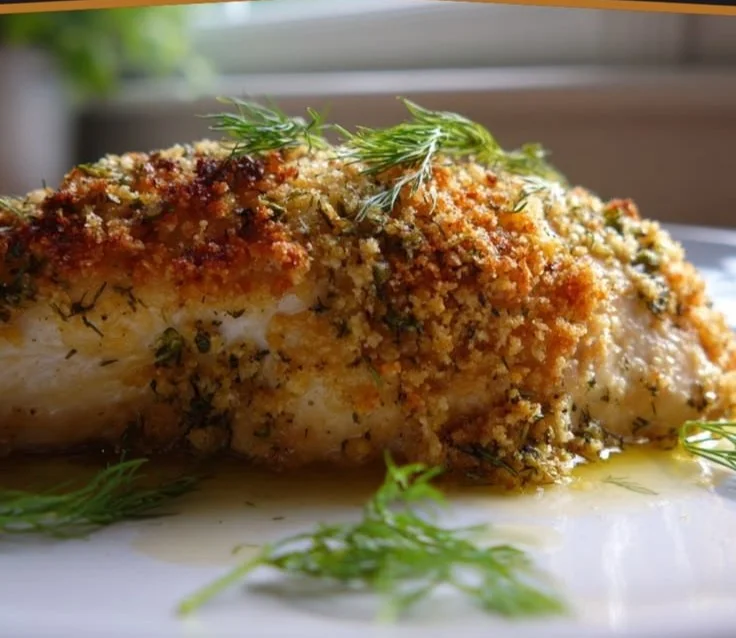 Savory Parmesan Chicken with pickles served on a plate, garnished for flavor.