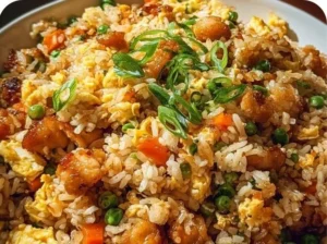 Delicious spicy beef fried rice served in a bowl with vegetables