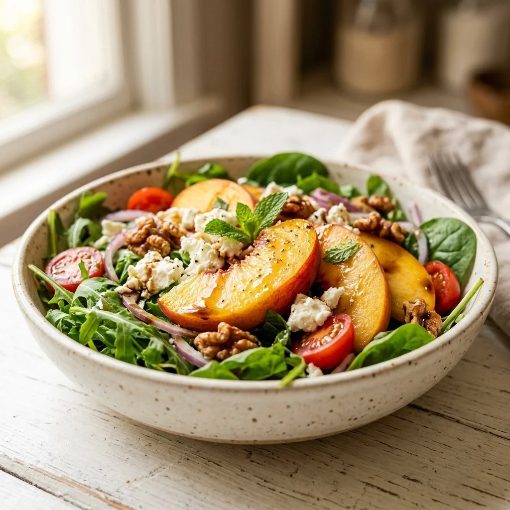 Sweet Peach and Feta Salad Recipe