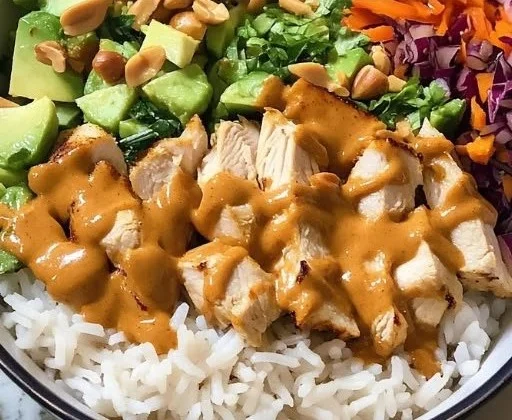 Thai Peanut Chicken Buddha Bowl