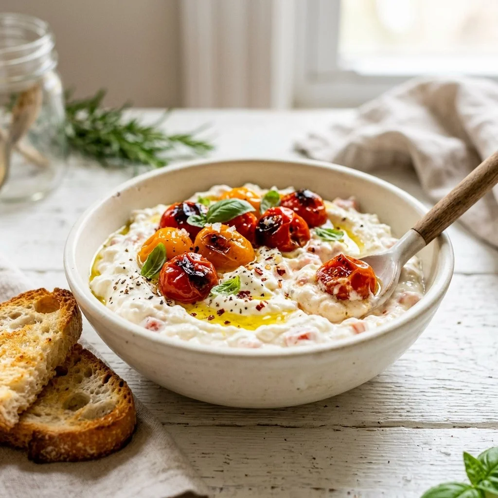 Whipped Cottage Cheese & Roasted Tomato Dip