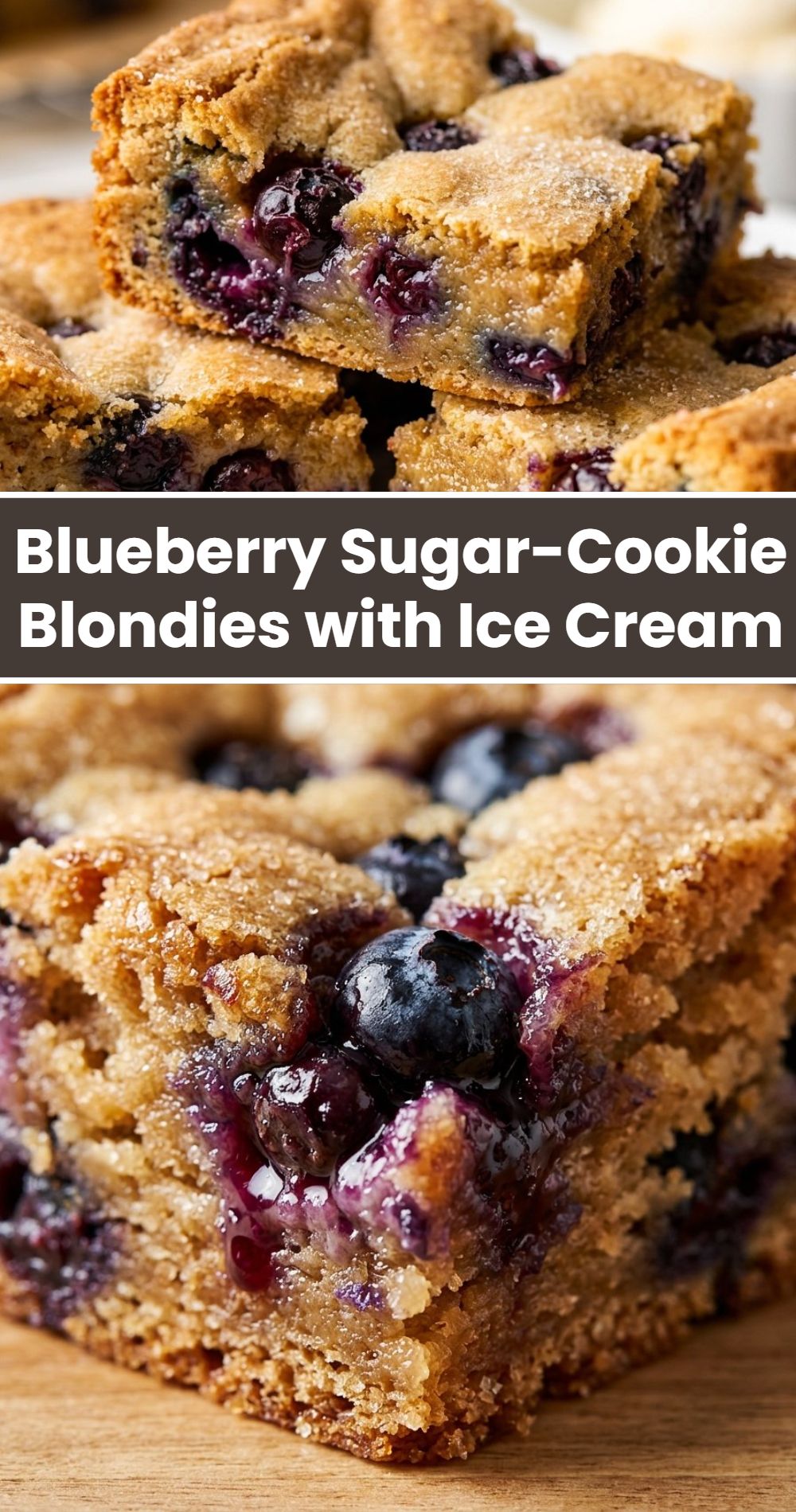 Blueberry Sugar Cookie Blondies Ice Cream