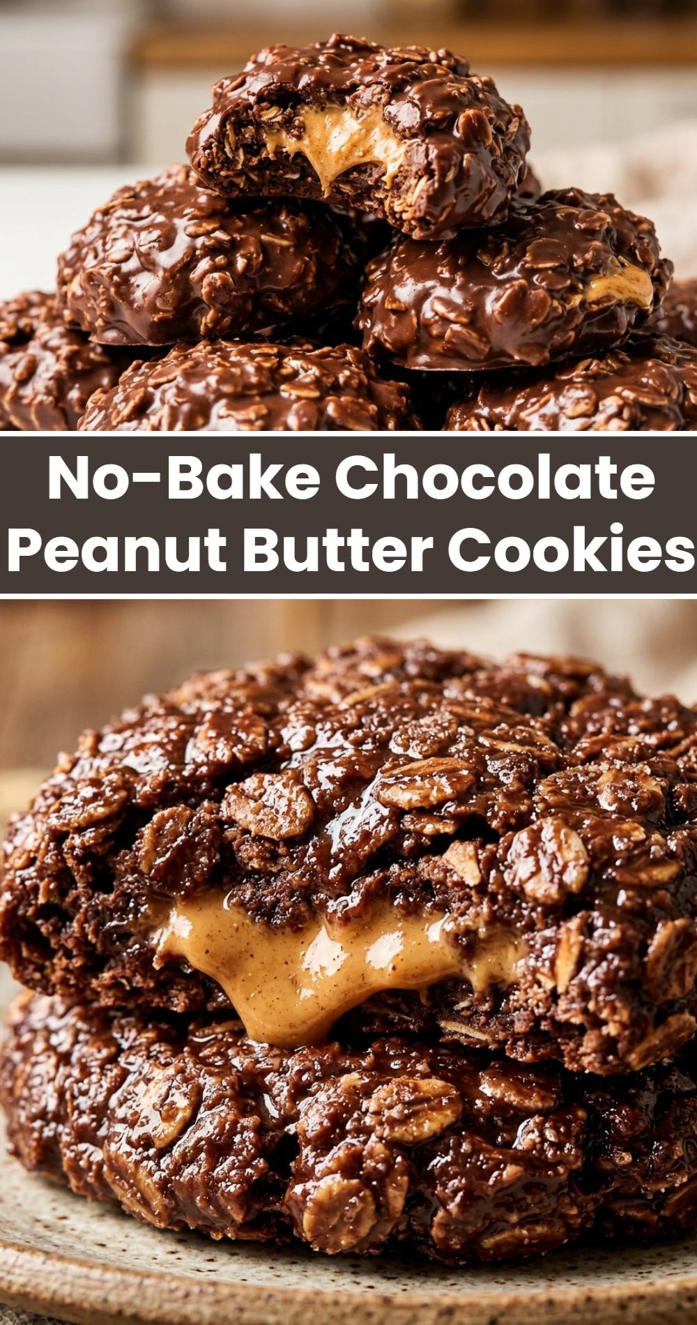 No Bake Chocolate Peanut Butter Cookies